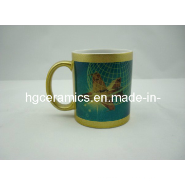 Tasse de sublimation en or de 11 oz, tasses de sublimation en or / once de 11 oz